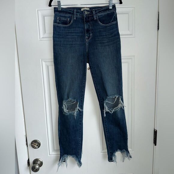 L'Agence size 26 High Line High Rise Skinny Destructed Jeans distressed - Picture 4 of 5